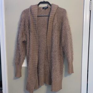 Express Oversized Cozy and Soft Tan Cardigan with Hoodie
